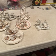 Vintage miniature porcelain collectible tea set.