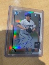 2016 Bowman Chrome Nathan Kirby Autograph 1st Bowman Refractor - Brewers