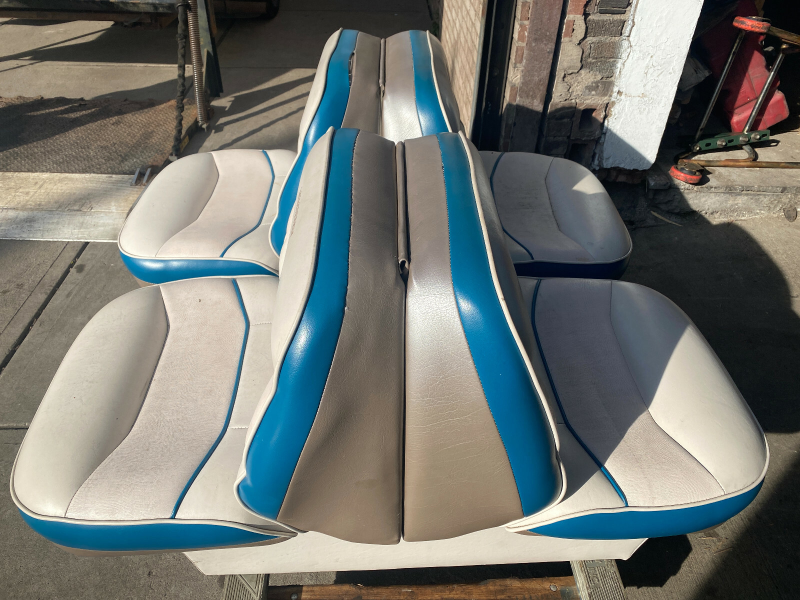 Monterey 2 Back to Back Folding Lounge Reclining Boat Seats Wide eBay