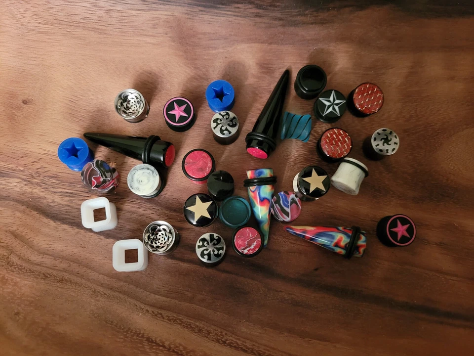 Caixa misteriosa 6 pares plugues de alongamento de orelha medidor cônico túneis espirais joias corporais - Imagem 4 de 4