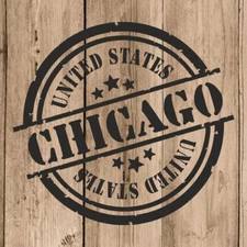 Chicago Sticker Vinyl 10 cm / 4" Decal Stamp United States USA Car Laptop Tablet