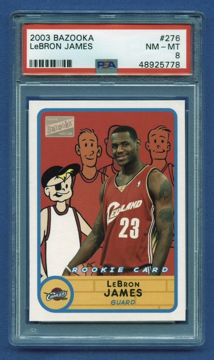 2003 LEBRON JAMES ROOKIE BAZOOKA *RARE* PSA 8 NM-MT SHARP CENTERED 