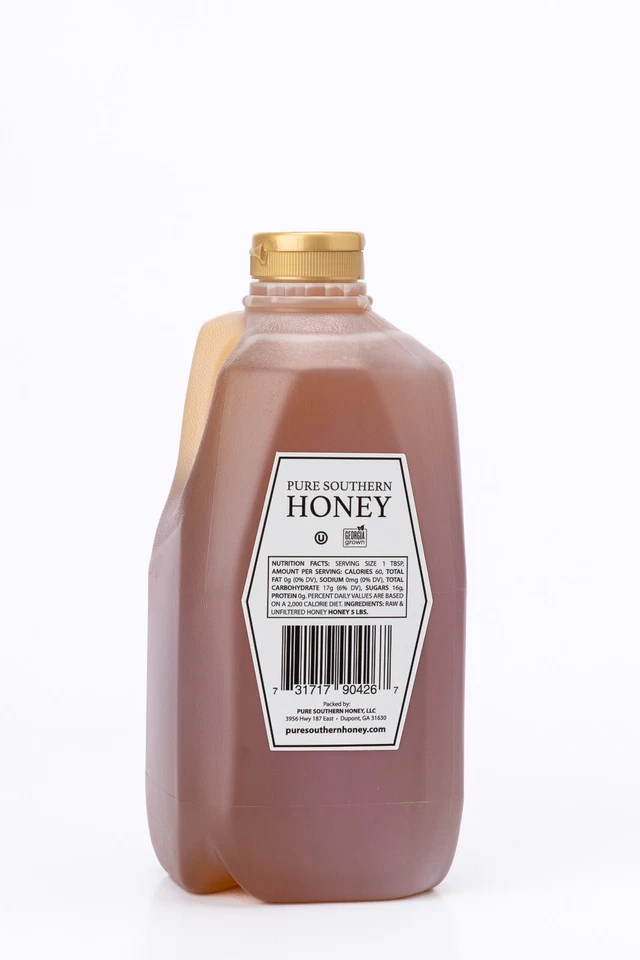 5 libras. de miel de Georgia 100 % cruda, sin filtrar y sin calentar, nuevo cultivo 2025 Foto 3 de 4