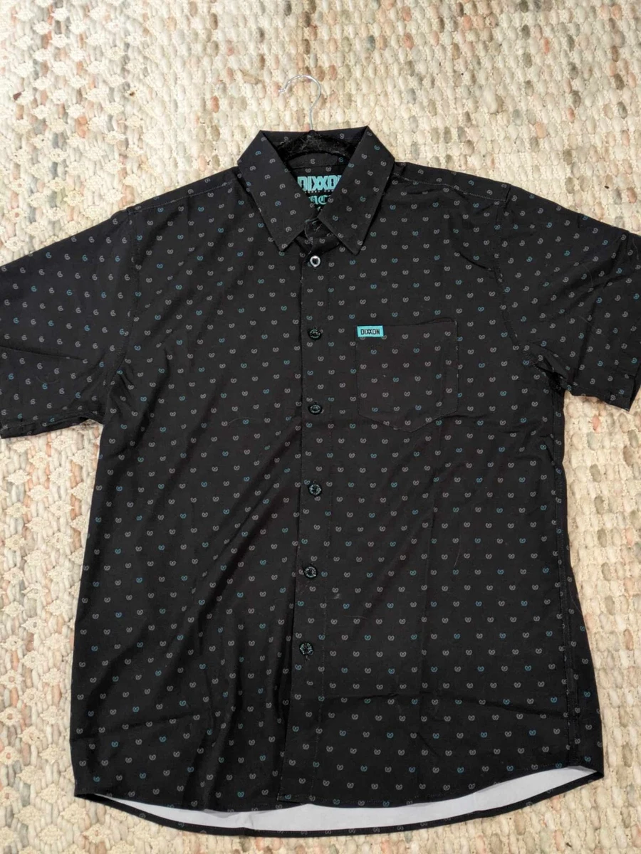 Polka Dot Short Sleeve Button-Up Casual Button-Down Shirts for Men