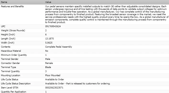 Sensor de pedal acelerador ESTÁNDAR para Ford F-250 Super Duty 1999-2001 Foto 4 de 4