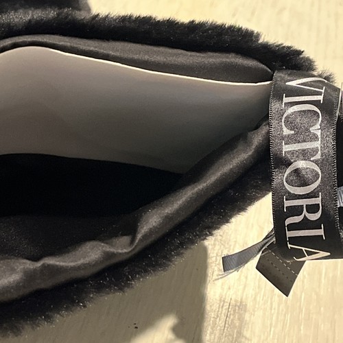 NEW Stocking 18.5” Plush Victoria’s Secret Black Sherpa Silver