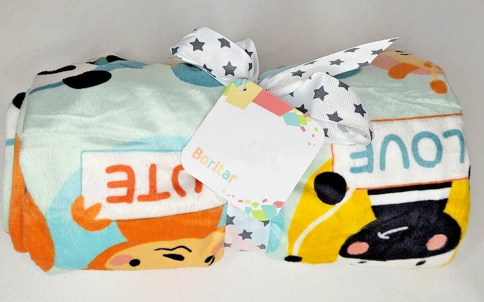 Manta/colcha para cuna de bebé Boritar suave Minky doble capa respaldo punteado 30"x 40" Foto 2 de 4