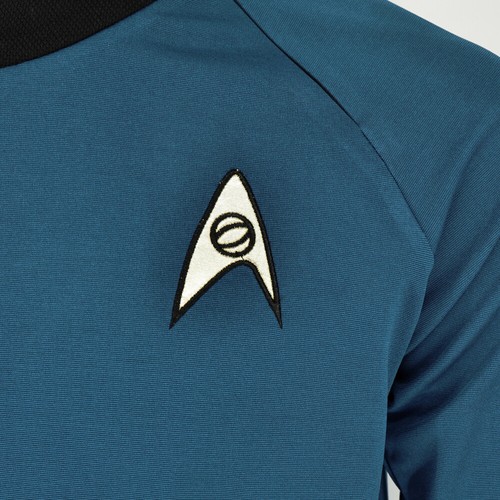 Cosplay TOS Captain Kirk Gold Shirts Spock Blue Uniforms Red Starfleet Tops Mens - 第 40/50 張圖片