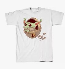 STAR WARS THE MANDALORIAN THE CHILD PLATE BABY YODA MENS T-SHIRT SIZE M NEW
