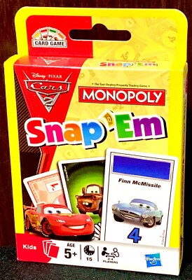 1x Monopoly Cars 2 Snap-Em Disney Pixar TCG Card Game Deck English Hasbro Sealed