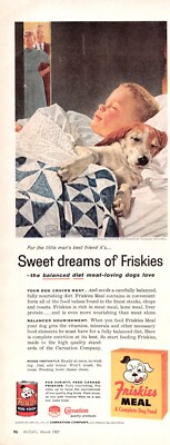 Friskies Meal Complete Dog Food Happy Parents Peek On Son Vtg Magazine Print Ad
