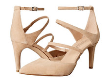 NEW CHARLES DAVID MARI JANE  BEIGE SUEDE PUMPS SIZE 8.5 M  $109