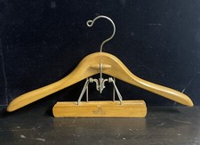 Vintage Harmony House Heavy Wooden Suit Hanger 18" With Trouser Clamp