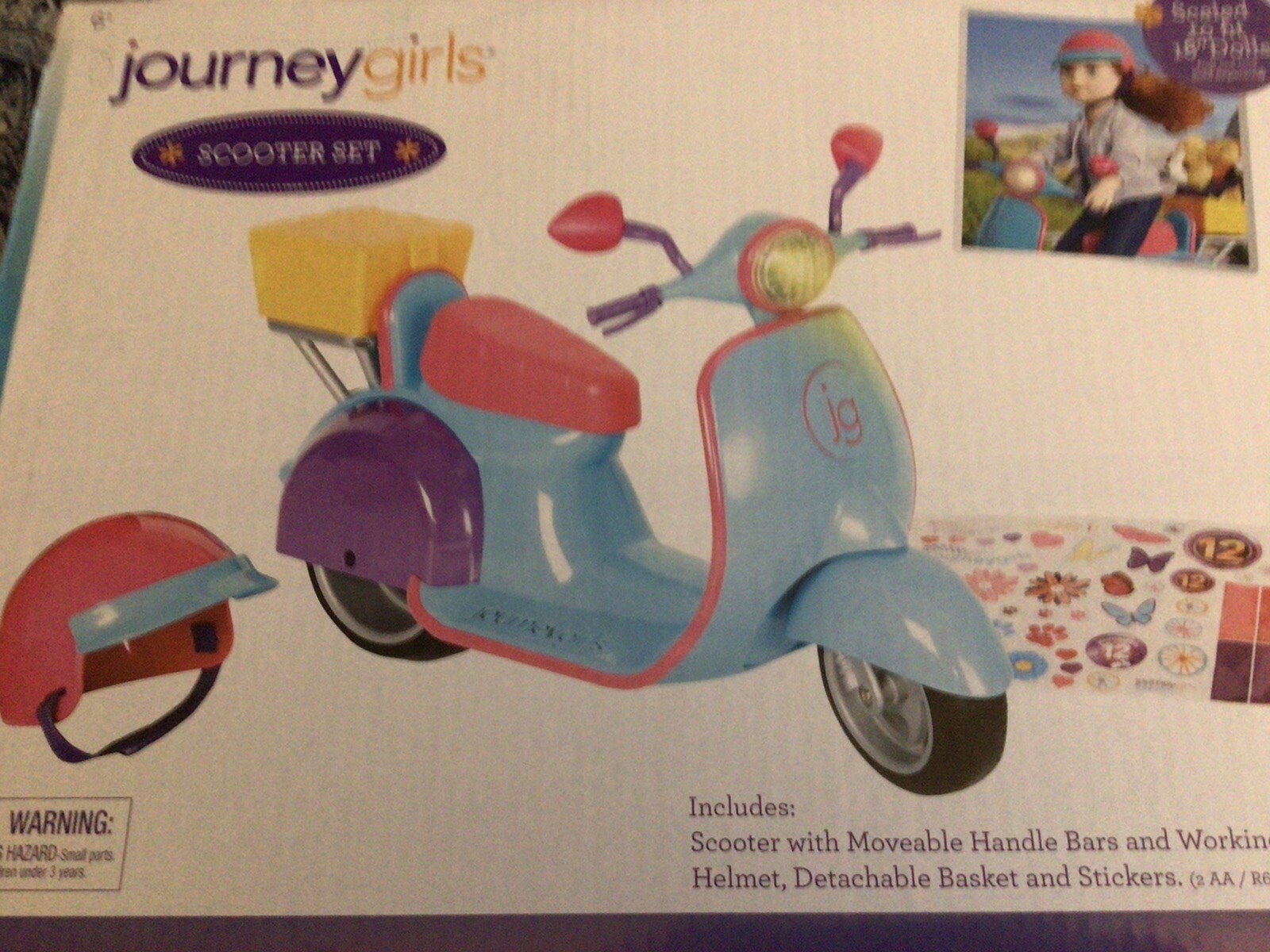 Journey Girls Scooter Set-New in Box with Accessories For 18" Dolls