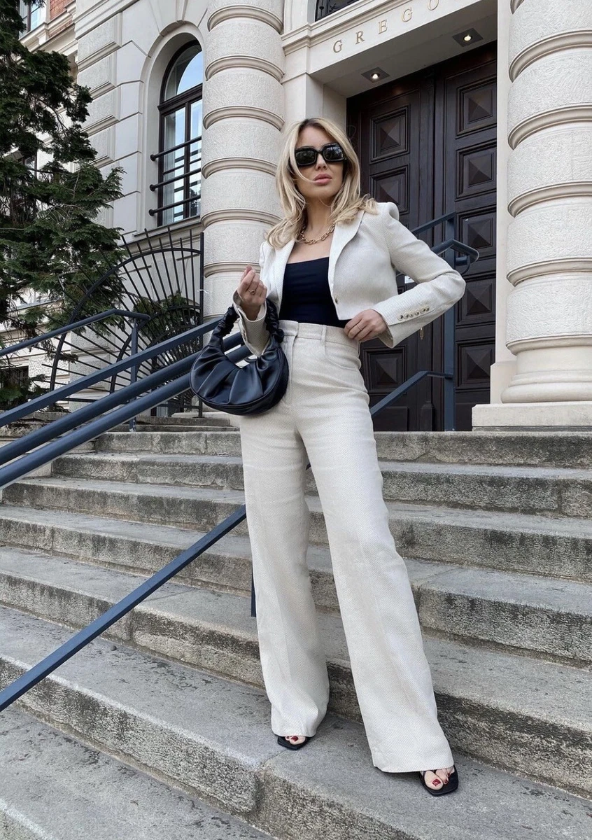 Winter White Wide Leg Pants