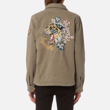 Superdry Womens Rookie 4 Pocket Patch Pale Olive Jacket Embroidery Worldwide