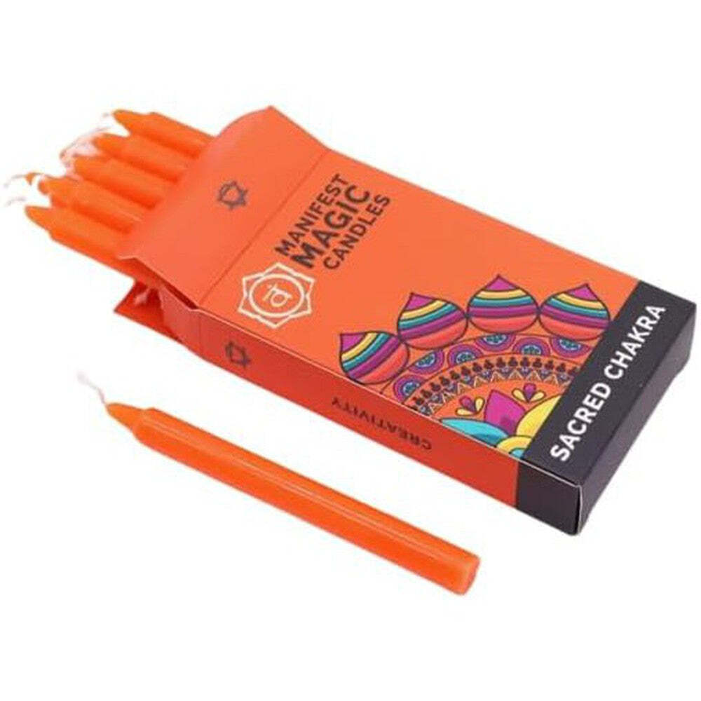 Orange Candles (Pack of 12) Sacral Chakra; Manifest Creativity spiritual magic