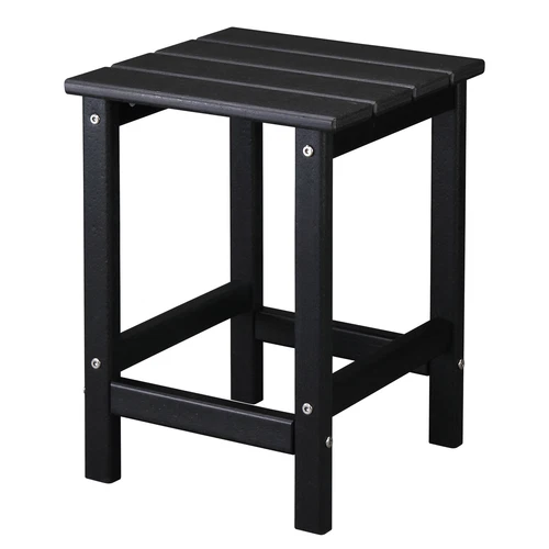 36*36*47cm Single Layer Square HDPE Side Table Black - Picture 22 of 23