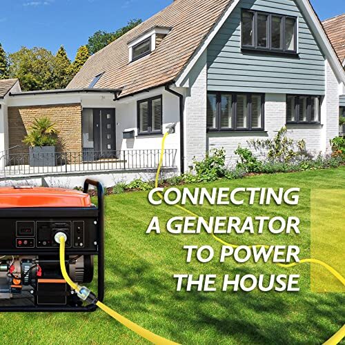 Generator Transfer Switch Adapter Cord, 30 Amp NEMA L5-30P to L14-30R Generat...