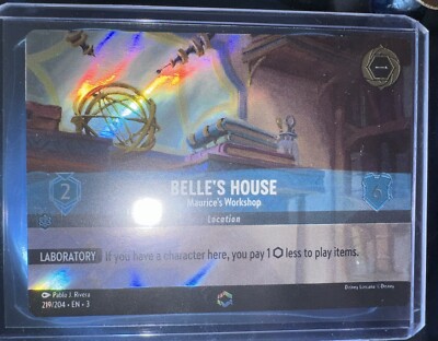 Disney Lorcana Into The Inklands Belles House Enchanted Card #219/204 Holo  | eBay