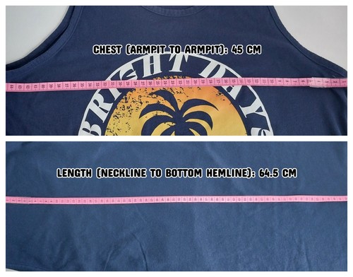 Old Navy Junior XXL 18 Blue Tropical Graphic Tank Top Length 25" Outdoor Lounge - Picture 4 of 5