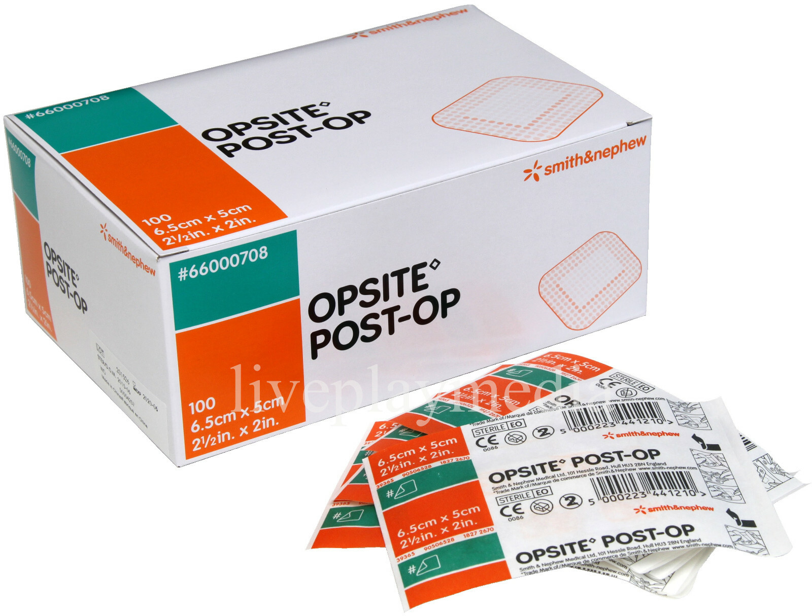 10 x Opsite PostOp Wound Film Dressing Sterile 6.5cm x 5cm Smith