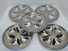 5 Vollrath 18-8 Stainless Steel 10" Oyster Plate w/ 6 Wells #46745