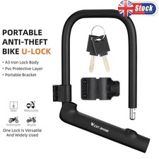 U Shaped Bike Lock With Two Keys Heavy Duty Cable With Bracket Bicycle Lock