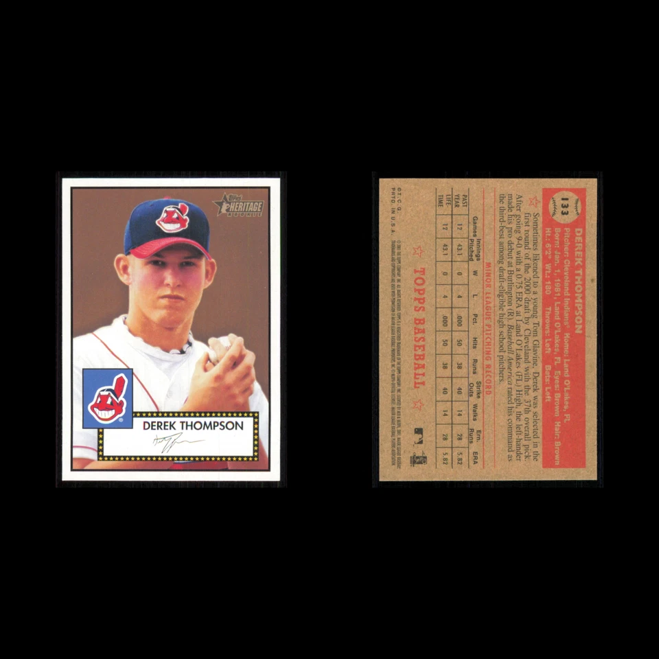 Derek Thompson #133 2001 Topps Heritage Cleveland Indians Baseball Card MLB NM - Image 3 of 3