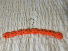 vintage retro 70's orange crochet clothes hanger
