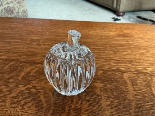 Vintage Apple Paperweight Signed Waterford Cut Glass Lead Crystal Ireland