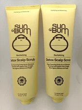 New Lot of 2 Sun Bum Detox Scalp Scrub Apple Cider Blue Agave 6oz *Missing Caps*