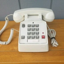 VINTAGE Radio Shack Desktop Phone Push Button RETRO White