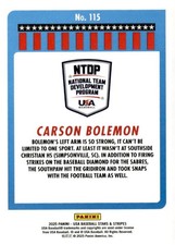 2025 Panini Stars & Stripes USA Baseball #115 Carson Bolemon Stripes