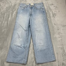 Universal Thread Jeans Womens 8 Blue Denim Light Wash High Rise Wide Leg Outdoor