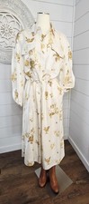 Women's Floral Long Sleeve Utility Midi Shirt Dress Woolrich x Target Cream Sz L