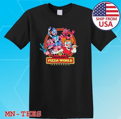 Circus Baby Pizza World Black Size S-5XL