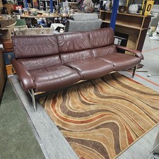 Vintage 1960/70s Pieff 3 Piece Suite - 3 Seater + 2 Armchairs - Auburn Red Brown