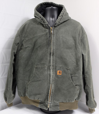 Carhartt traditional jacket MOS L フェード Vintage Y2K Carhartt J130 MOS Size XL Moss Green Quilted Hooded