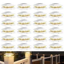 6~24X Solar Post Deck Cap Lights Outdoor Fence Dock 4x4 LED Lamp PVC Vinyl