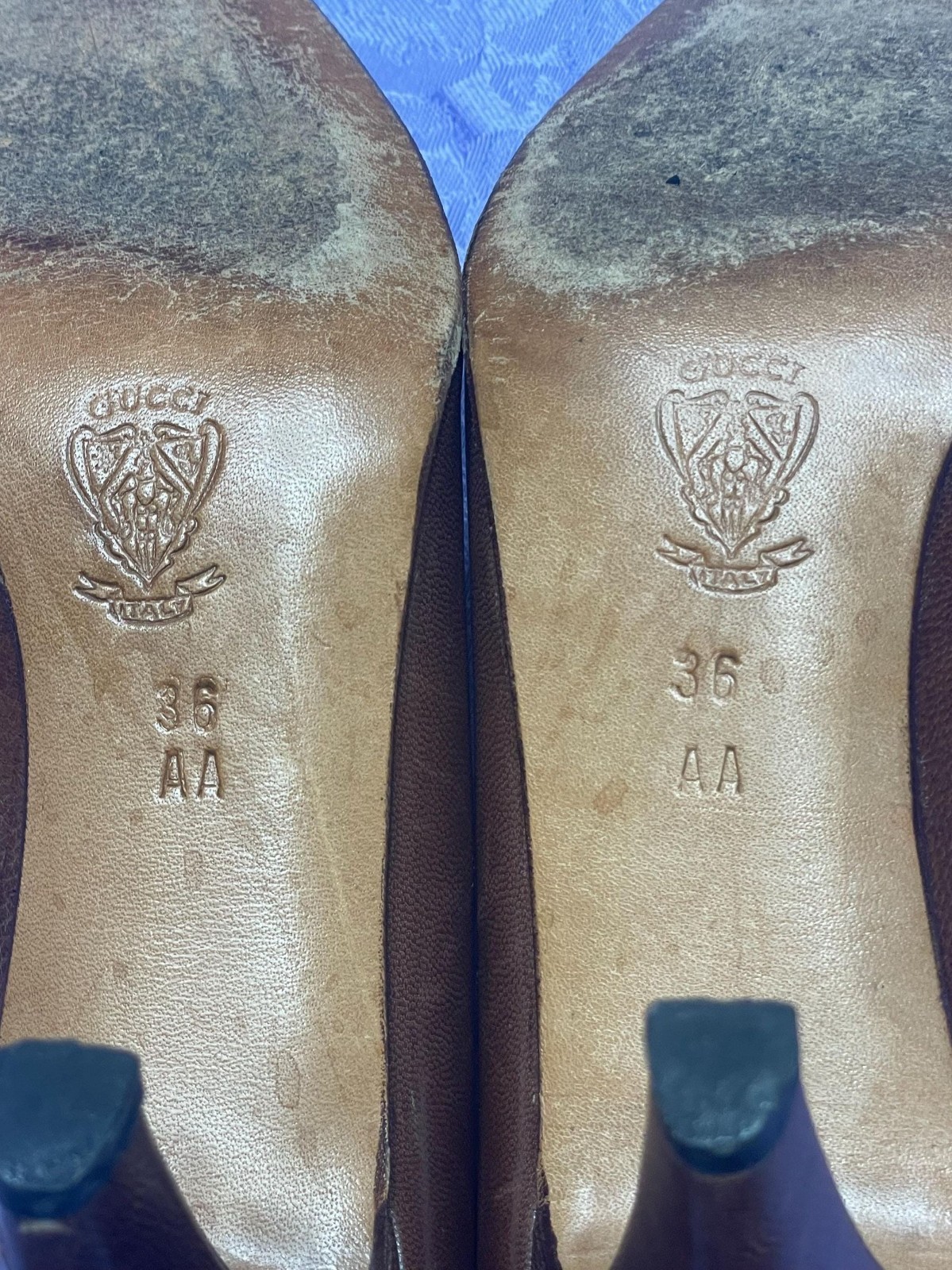 Authentic Vintage Gucci Brown Leather Pumps – Size 36 AA 1980s Italy thumbnail 8