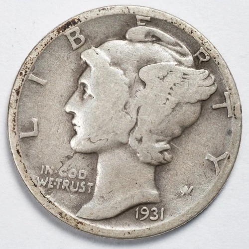 1931-S Mercury Silver Dime San Francisco Mint Good (G)