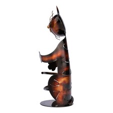 TOOARTS Cat Shaped Wine Holder Wine Shelf Metal Sculpture Practical Sculpture