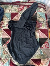 Boden One Piece Swimsuit Black One Shoulder Size 18