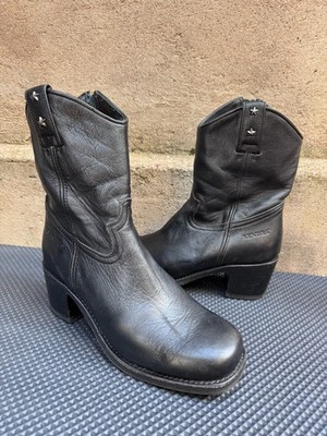 Sendra Western Zipper Women's Leather Boots Black Campus Short EU 38 | US 8