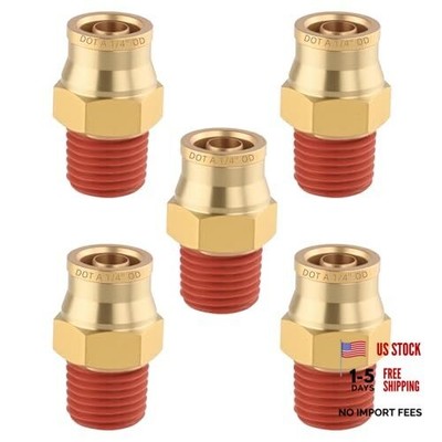5PCS Quick Push to Connect 1/4'' OD x 1/4'' NPT Quick Push Straight-5PCS