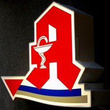 APOTHEKE = Seltene Neon Leuchtreklame Medizin Arzt Äskulap ORIGINELL und PERFEKT