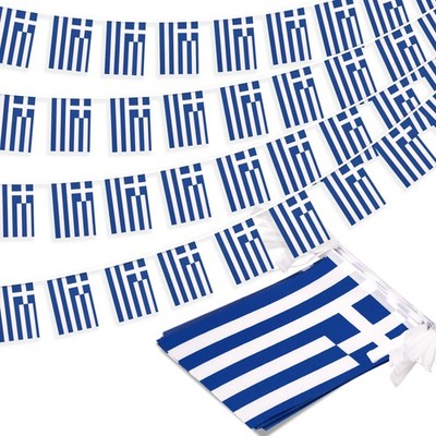 Greece String Flag Pennant Banner, Small Mini Greek Flags Bunting