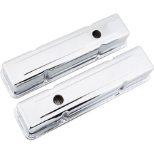Tall Chrome Valve Covers For Small Block Chevy Stamped Steel Internal Baffles Tall Chrome Valve Covers For Small Block Chevy Stamped Steel Internal Baffles