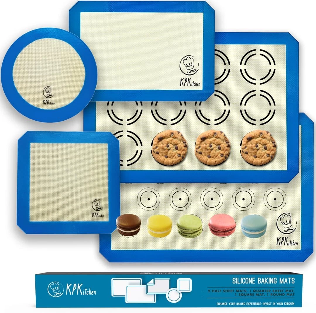 Silicone Baking Mat Set of 5 Nonstick Sheets Half Quarter Round Square 100%
Opens in a new window or